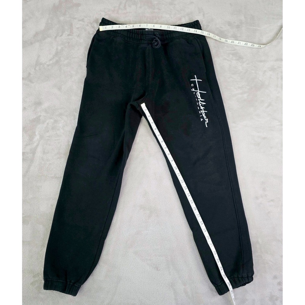Hollister Must-Have Collection Mens M Black Jogger Sweatpants Script Logo - Picture 2 of 6